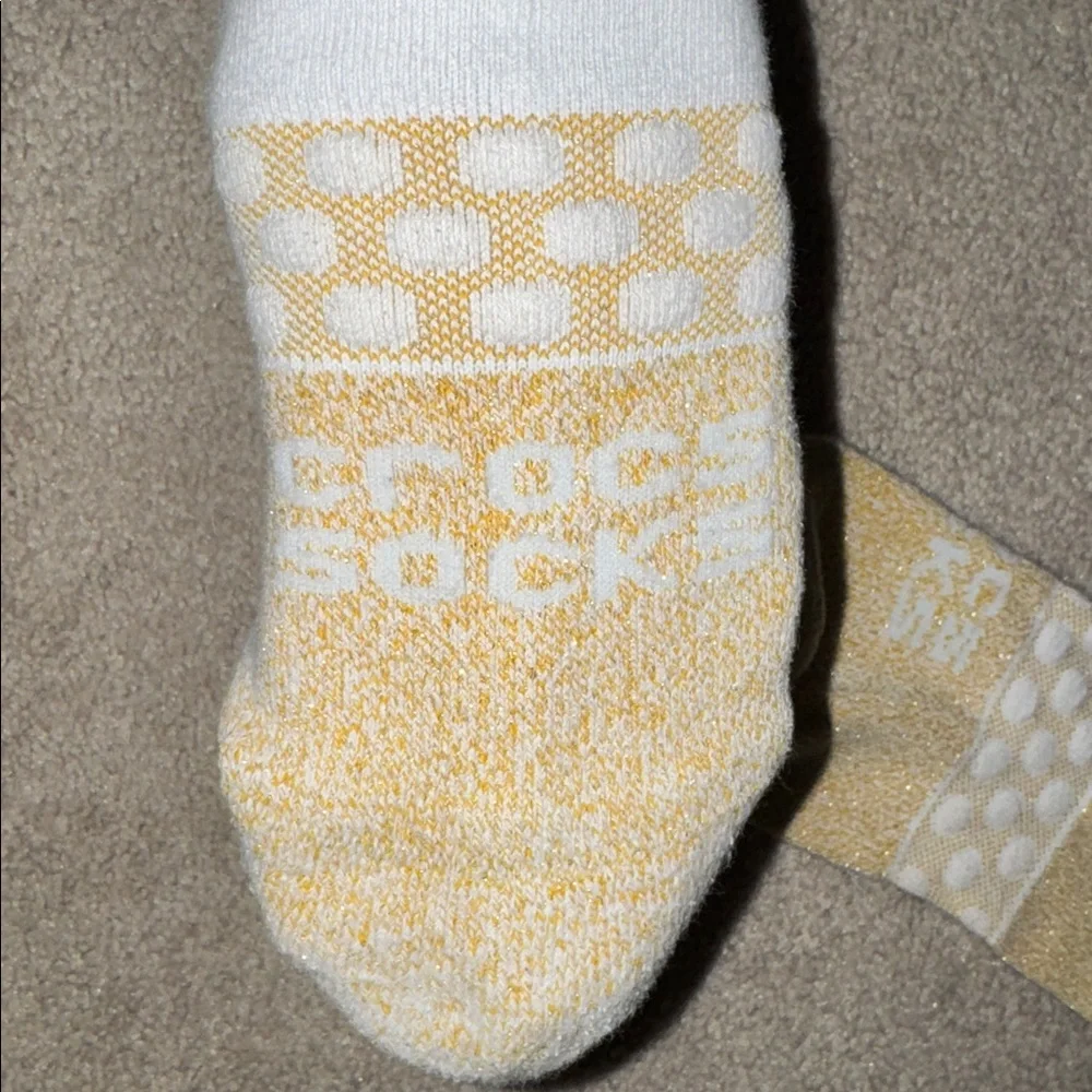 Crocs Socks 2021 White/Gold Shimmer Large